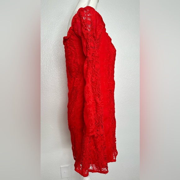 For Love And Lemons Garden Rose Hot Red Dress Small - Picture 11 of 14